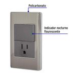 Tomacorriente e Interruptor 1.5 Módulos Lisboa Acero - Volteck