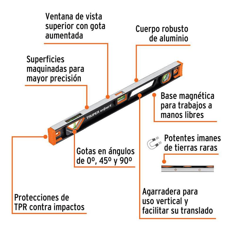 Nivel Viga Magnético 64 Cm - Truper