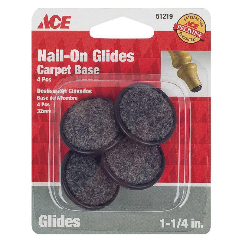 Protector Para Patas Medíano 1 1/4 Plg Tela Negra Clavado 4 Unidades Ace - Ace