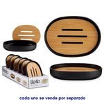 Jabonera con Detalle en Bambú Negro
