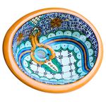 Lavamanos Ovalado Mediano Empotrable Diseño Pirámide Multicolor