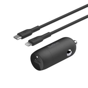 Cargador de Auto USB-C con Cable USB-C a Lightning 30 W Negro
