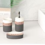 Set de 3 Piezas para Baño Color Gris con Blanco