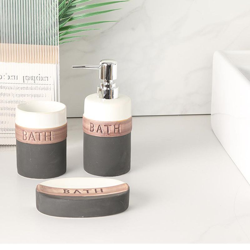 Set de 3 Piezas para Baño Color Gris con Blanco