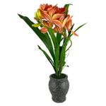 Orquídea Artificial Naranja con Maceta 76 cm