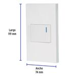 Interruptor de 3 Vías 1.5 Módulos Española Blanco - Volteck