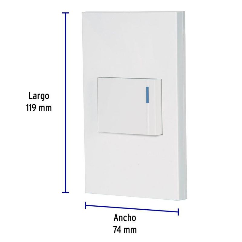 Interruptor de 3 Vías 1.5 Módulos Española Blanco - Volteck