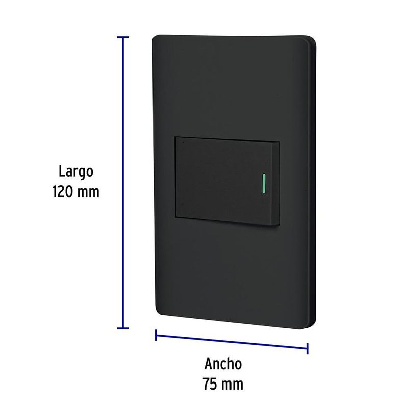 Interruptor 3 Vías 1.5 Módulos Lisboa Negro - Volteck