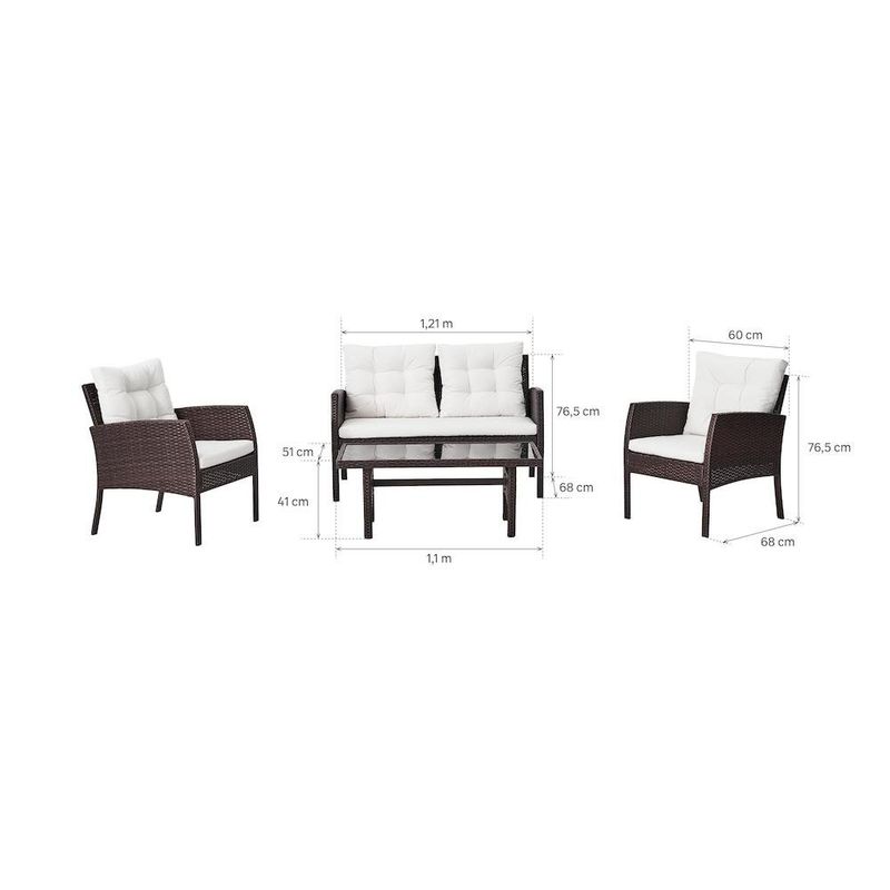 Set de Sofá + 2 Sillas + Mesa Café