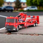 Tráiler con Carro de Policía Y Helicóptero