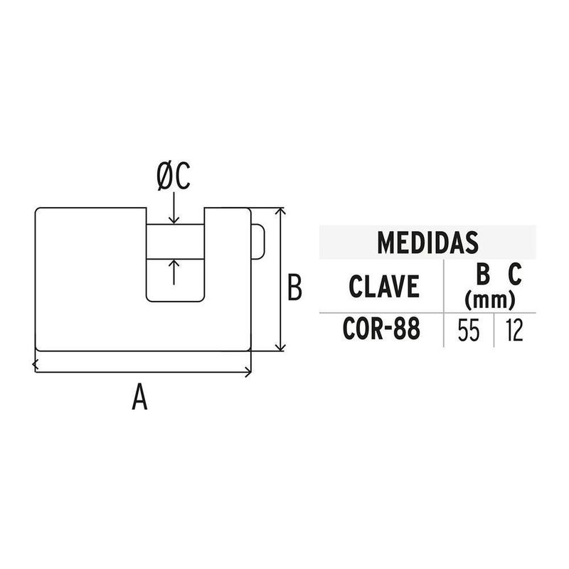 Candado Antipalanca 88 Mm Latón - Hermex
