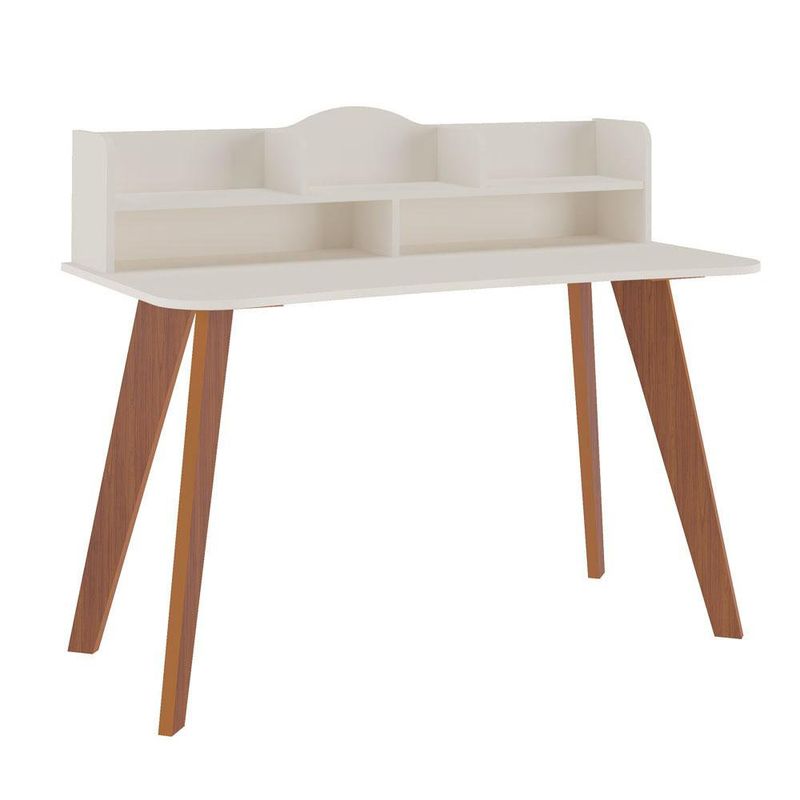Escritorio Kepler Blanco y Cedro de 120x60x99.5 Cm