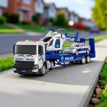 Tráiler con Carro de Policía Y Helicóptero