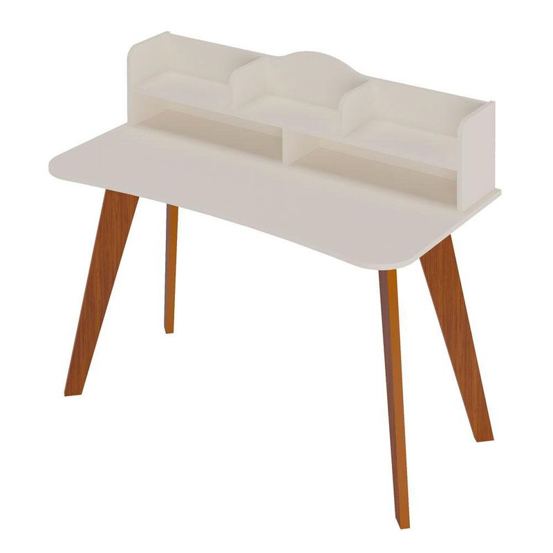 Escritorio Kepler Blanco y Cedro de 120x60x99.5 Cm