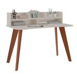 Escritorio Kepler Blanco y Cedro de 120x60x99.5 Cm