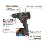 Taladro Inalámbrico 20 V de 1/2 Plg