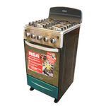 Estufa a Gas de 4 Hornillas Negra 20 Plg - Rca