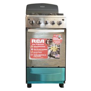 Estufa a Gas de 4 Hornillas Negra 20 Plg - Rca