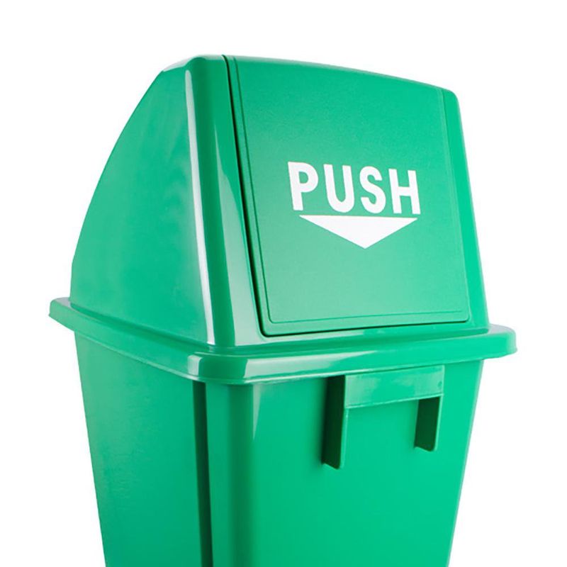 Basurero Sistema Abatible de Plástico Verde 60 L
