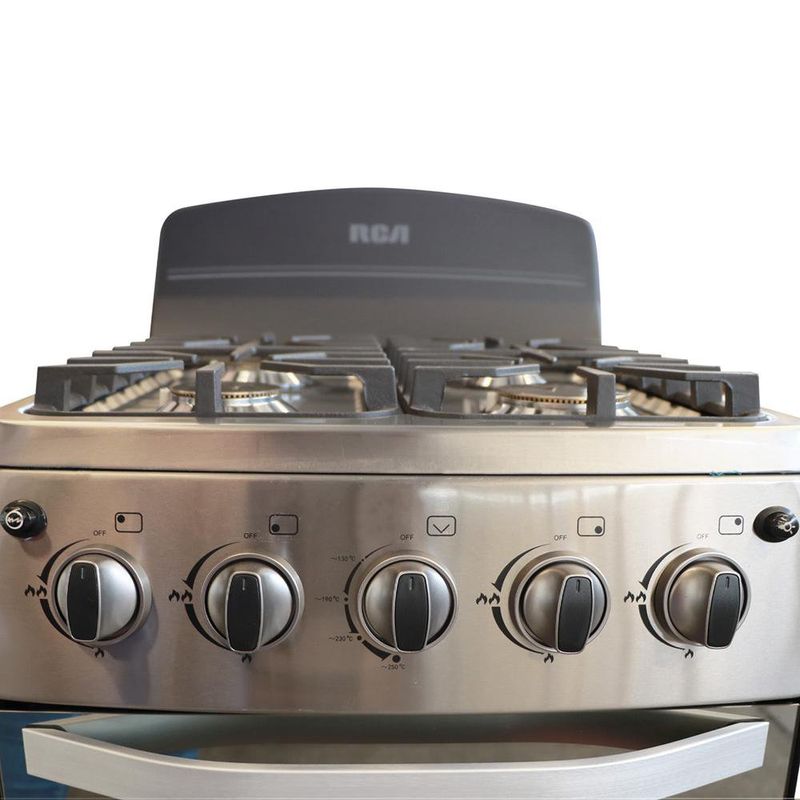 Estufa a Gas de 4 Hornillas Negra 20 Plg - Rca