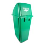 Basurero Sistema Abatible de Plástico Verde 60 L