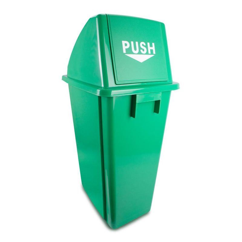 Basurero Sistema Abatible de Plástico Verde 60 L