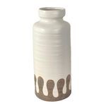Florero Decorativo Blanco con Café