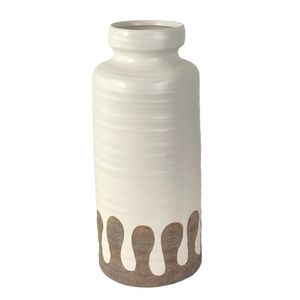 Florero Decorativo Blanco con Café