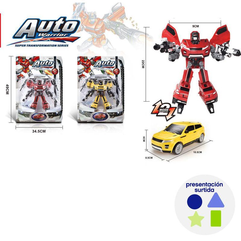 Robot Transformable Auto Warrior Colores Surtidos - Koala Kids