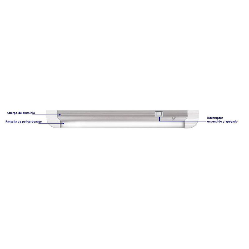 Lámpara para Gabinete Rectangular LED Eléctrica 19 W