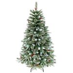 Árbol de Navidad Nevado con Bayas y Conos 2.28 Metros