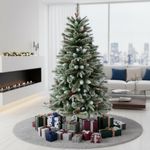 Árbol de Navidad Nevado con Bayas y Conos 2.28 Metros