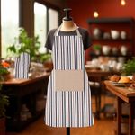 Set Delantal y Guante Rayas Beige y Negro