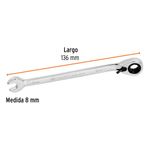 Llave Combinada Matraca con Reversible 8 X 136 Mm