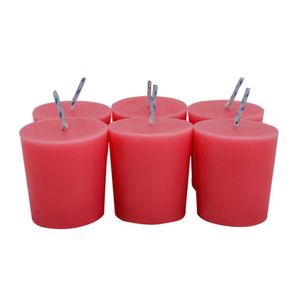 Set de 6 Veladoras Mini Pilar Aroma Rosas Rojas