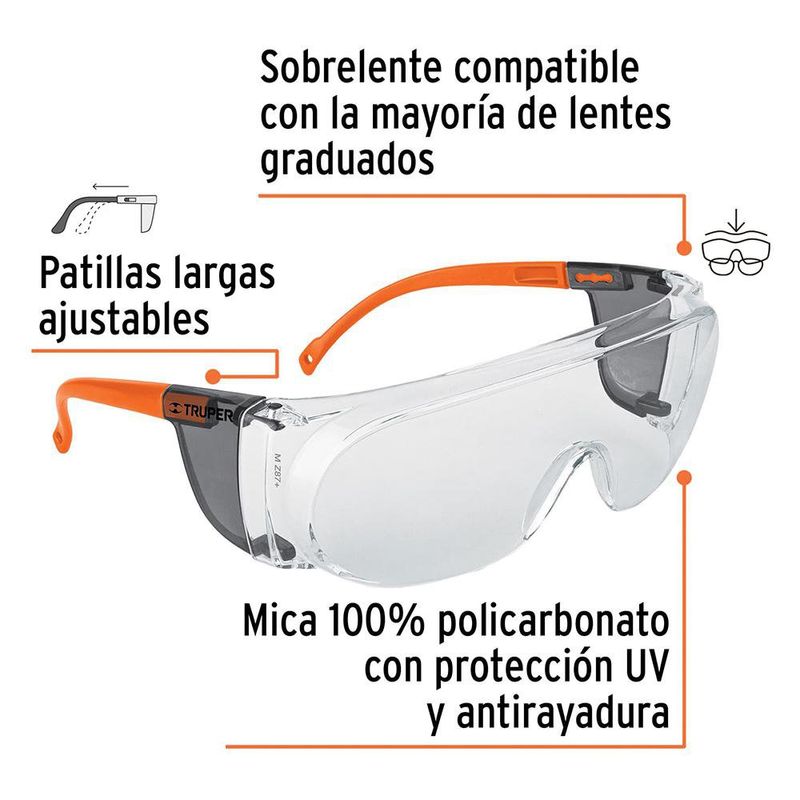 Sobrelente De Seguridad Claros - Truper Expert