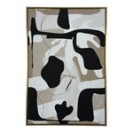 Cuadro con Marco Figuras Abstractas Negro y Beige