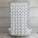 Set de Cortina con Ganchos Blanca con Flores