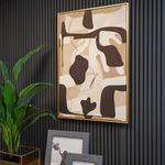 Cuadro Decorativo en Canvas de 4.3 x 62.6 x 92.6 cm Diseño Abstracto Color Negro y Beige