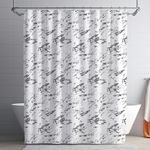 Set de Cortina con Liner y Ganchos Diseño Mármol