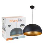 Lámpara Colgante Agora II 1 Luz Negro y Dorado