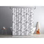 Set de Cortina con Liner y Ganchos Diseño Mármol