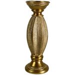 Candelero Decorativo Dorado con Relieve