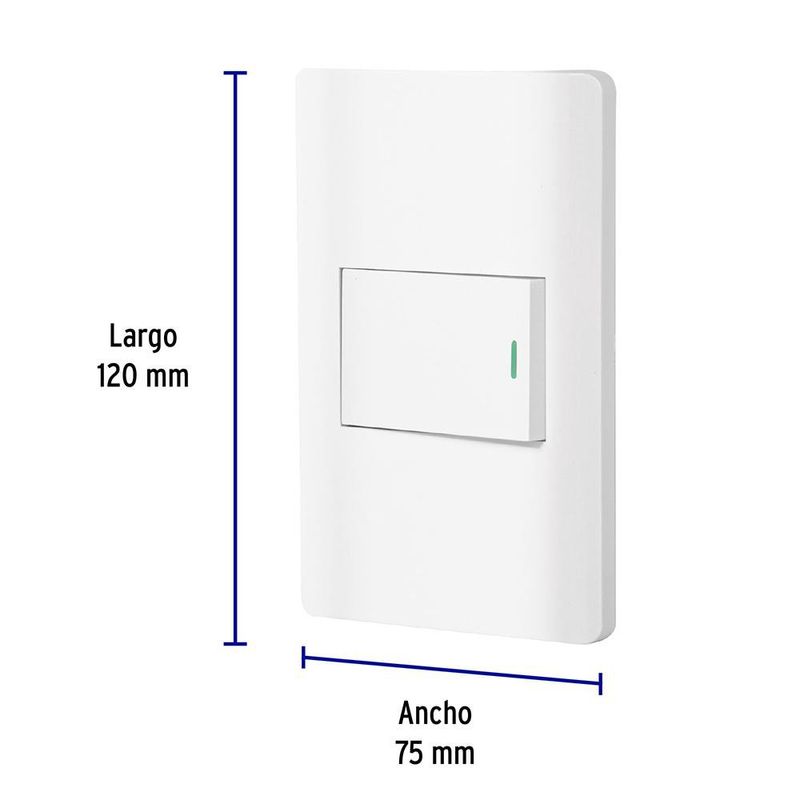 Interruptor de 3 Vías 1.5 Módulos Lisboa Blanco - Volteck