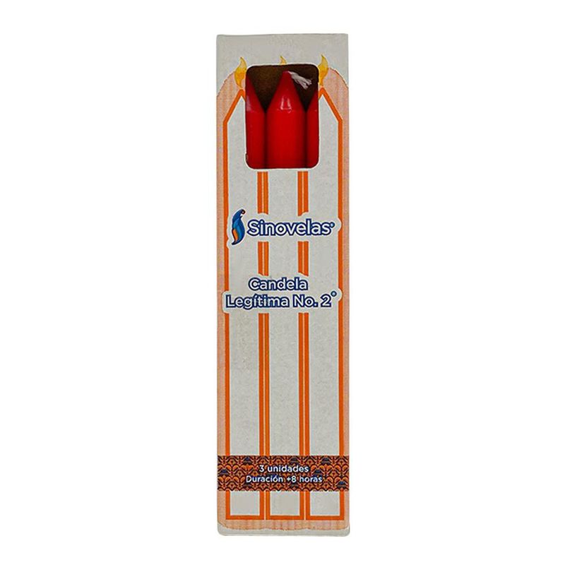 Set de 3 Candelas Rojas sin Aroma