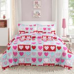 Set Edredón Matrimonial Corazones