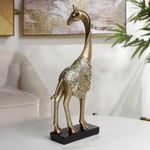 Figura Decorativa de Jirafa Dorada