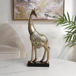 Figura Decorativa de Jirafa Dorada