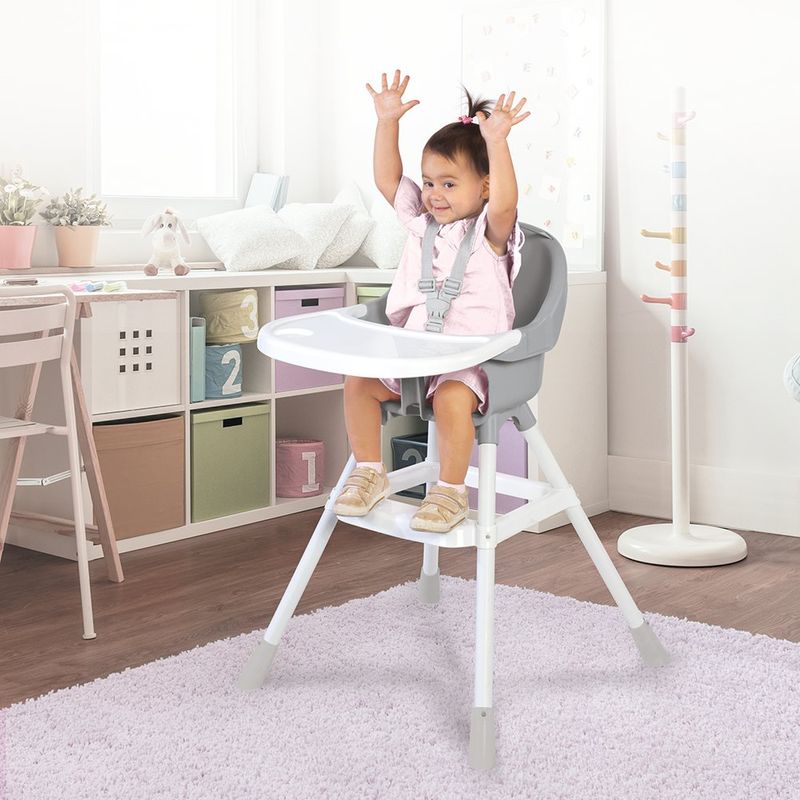 Set Evolutivo de Silla Alta y Bañera Gris 77x48x42.5 Cm