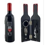 Accesorios para Vino en Forma de Botella 3 Pzas 6.2x6.2x23.5 Cm